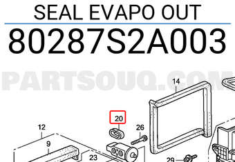 Honda 80287S2A003 SEAL EVAPO OUT