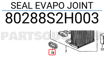 Honda 80288S2H003 SEAL EVAPO JOINT