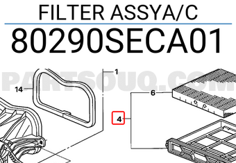 Honda 80290SECA01 FILTER ASSYA/C