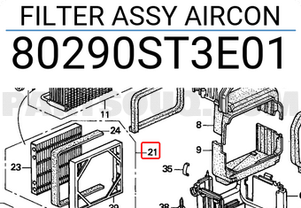 Honda 80290ST3E01 FILTER ASSY AIRCON