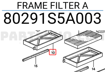 Honda 80291S5A003 FRAME FILTER A
