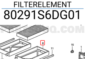 Honda 80291S6DG01 FILTERELEMENT