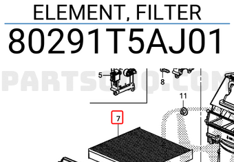Honda 80291T5AJ01 ELEMENT, FILTER