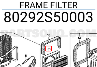 Honda 80292S50003 FRAME FILTER