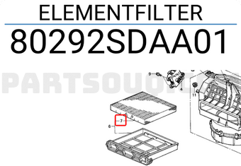 Honda 80292SDAA01 ELEMENTFILTER
