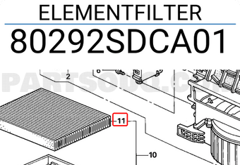 Honda 80292SDCA01 ELEMENTFILTER