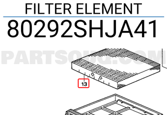 Honda 80292SHJA41 FILTER ELEMENT