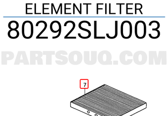 Honda 80292SLJ003 ELEMENT FILTER