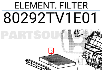 Honda 80292TV1E01 ELEMENT, FILTER