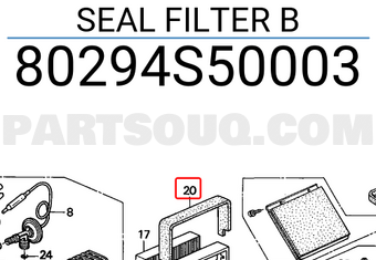 Honda 80294S50003 SEAL FILTER B