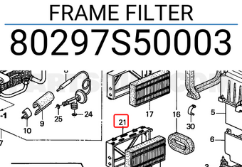 Honda 80297S50003 FRAME FILTER