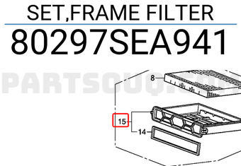 Honda 80297SEA941 SET,FRAME FILTER