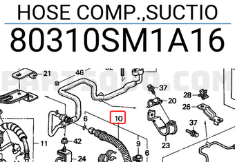 Honda 80310SM1A16 HOSE COMP.,SUCTIO