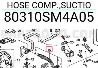 Honda 80310SM4A05 HOSE COMP.,SUCTIO