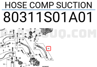 Honda 80311S01A01 HOSE COMP SUCTION