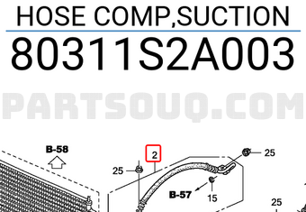 Honda 80311S2A003 HOSE COMP,SUCTION