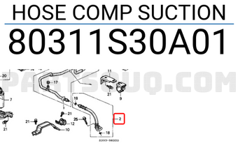 Honda 80311S30A01 HOSE COMP SUCTION