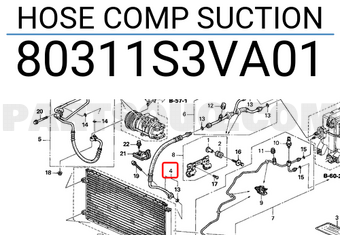 Honda 80311S3VA01 HOSE COMP SUCTION