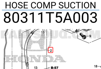 Honda 80311T5A003 HOSE COMP SUCTION