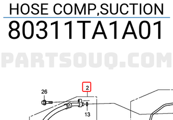 Honda 80311TA1A01 HOSE COMP,SUCTION