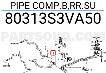 Honda 80313S3VA50 PIPE COMP.B,RR.SU