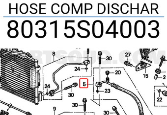 Honda 80315S04003 HOSE COMP DISCHAR