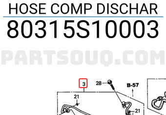 Honda 80315S10003 HOSE COMP DISCHAR