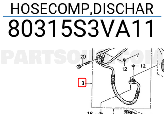 Honda 80315S3VA11 HOSECOMP,DISCHAR