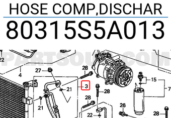 Honda 80315S5A013 HOSE COMP,DISCHAR