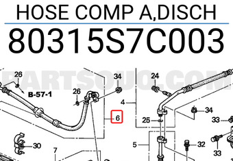 Honda 80315S7C003 HOSE COMP A,DISCH