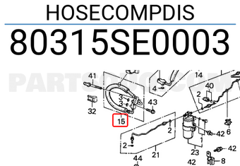 Honda 80315SE0003 HOSECOMPDIS