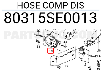 Honda 80315SE0013 HOSE COMP DIS