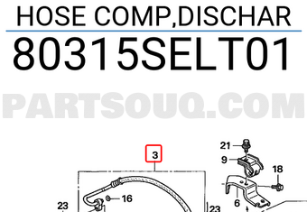 Honda 80315SELT01 HOSE COMP,DISCHAR
