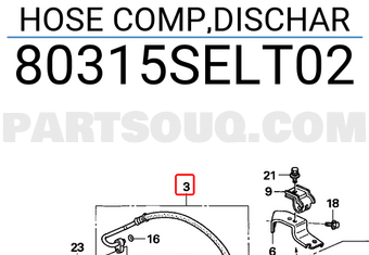 Honda 80315SELT02 HOSE COMP,DISCHAR
