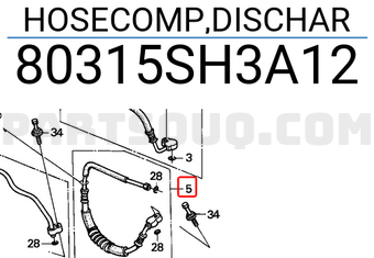Honda 80315SH3A12 HOSECOMP,DISCHAR