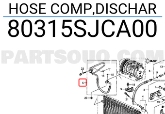 Honda 80315SJCA00 HOSE COMP,DISCHAR