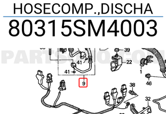 Honda 80315SM4003 HOSECOMP.,DISCHA