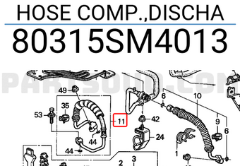 Honda 80315SM4013 HOSE COMP.,DISCHA