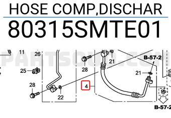 Honda 80315SMTE01 HOSE COMP,DISCHAR