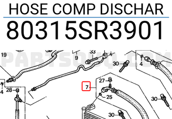 Honda 80315SR3901 HOSE COMP DISCHAR