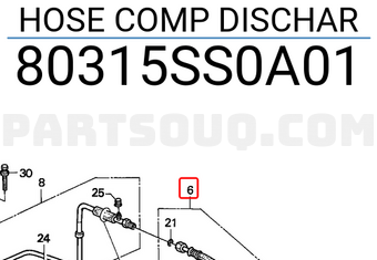 Honda 80315SS0A01 HOSE COMP DISCHAR