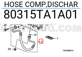 Honda 80315TA1A01 HOSE COMP,DISCHAR