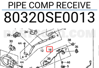 Honda 80320SE0013 PIPE COMP RECEIVE