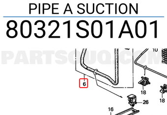 Honda 80321S01A01 PIPE A SUCTION