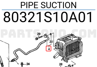 Honda 80321S10A01 PIPE SUCTION