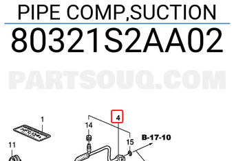 Honda 80321S2AA02 PIPE COMP,SUCTION