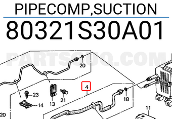 Honda 80321S30A01 PIPECOMP,SUCTION