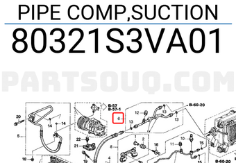 Honda 80321S3VA01 PIPE COMP,SUCTION