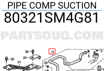 Honda 80321SM4G81 PIPE COMP SUCTION