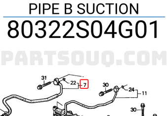Honda 80322S04G01 PIPE B SUCTION